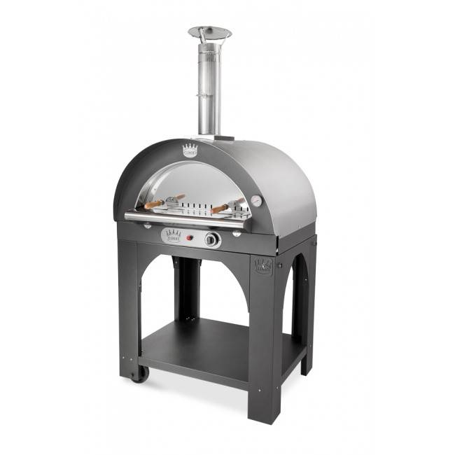 Forno a gas per pizza da esterno in acciaio con ruote ...